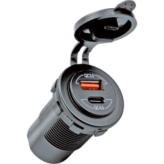 1852 USB-A og -C uttak for innbygging 12/24V