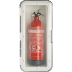 Boks for brannslukker m/luke, 2 kg, hvit