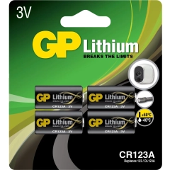 GP Lithium batteri CR123A 4-pk